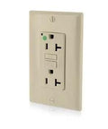 Rock Solid 20 Amp Slimline GFCI Receptacle Pack Of Ten Tamper Resistant Wall Outlet featuring a beige faceplate and simple push connectors.