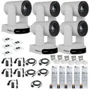 5 Pack Move 4K PTZ Camera Package Delivers Badass 30x Zoom And Auto Tracking Action White Bundle With 5 Wall Mounts.