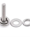 Stainless steel M8 bolt with flat washer and split lock washer