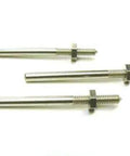 Set of 3 Mini Threaded Mandrel With Nut Straight Thread for crafting, 3/32 inch, nickel finish, Made in Germany