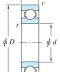 Technical diagram of 50 Pack Deep Groove Ball Bearings 4x11x4 mm Shielded 694ZZ R-1140ZZ