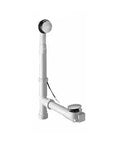 Pro Grade Bath Tub Chain Stopper Drain Assembly Featuring Rugged Overflow Body And Crisp Control Knob Cut To Size Tailpiece.