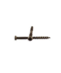Close-up of two screws from the Composite Deck Screws No 10 By Two And A Half Inch Brown E Coat set for decking