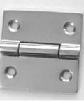 Marine Grade Stainless Steel Butt Hinge 1-1/2 Inch Wide By 1/8 Inch Thick, Stainless Pin Welded On One Side, Top View