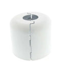 Slick Steel Split Cup Escutcheon Cover For Standard Fire Sprinkler Pipes One Half Npt Pipe Thread White Finish side view of split cup design
