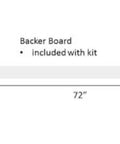 Dimensions of backer board included with Soft Close Single Barn Door Hardware Kit In Matte Black For 36 Inch Doors, 72 inch length.