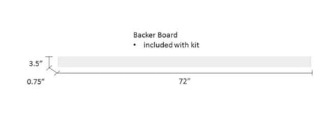 Dimensions of backer board included with Soft Close Single Barn Door Hardware Kit In Matte Black For 36 Inch Doors, 72 inch length.