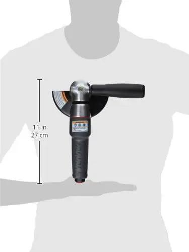 Heavy Duty Air Angle Grinder With A Beefy 5 Inch Cut Off Wheel, Smokin Hot 12000 RPM Spin, comfy grip for easy handling.