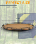 Round 21 Inch Walnut Wooden Lazy Susan Turntable Organizer with size measurements shown