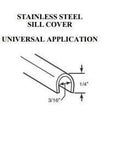 Diagram of Stainless Steel Sliding Door Track Cover Replacement For Patio And Glass Doors One Quarter Inch By Six Foot Snap On Track Repair.