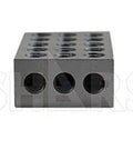 Shars 123-block precision metal block with drilled holes (front view)