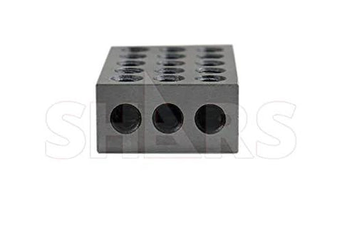 Shars 123-block precision metal block with drilled holes (front view)