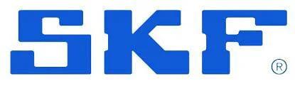 SKF logo in blue font on a white background