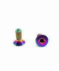 M5x12mm Titanium Steering Wheel Bolts Kit, 6 Pieces, Countersunk Flat Head Screws With Rainbow Titanium Finish