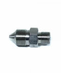 60K Type M waterjet adapter, stainless steel, double-ended threaded fitting with central hex nut