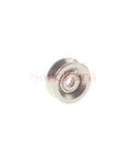 Precision Shielded V Groove Wheel Pulley With Sealed Miniature Ball Bearings Hella Smooth Linear Rail Glide, silver, compact size.