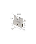 3/4 Inch Flat Edge Nylon Ball Bearing Roller Assembly For Frameless Sliding Shower Doors Chrome Finish with measurements displayed