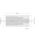 Diagram of One Half Inch Drive Twenty One Millimeter Deep Six Point Impact Socket with full length interior well and size markings.