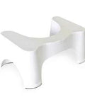 Front view of white Squatty Potty Simple Curve 7-inch bathroom toilet stool