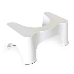 Front view of white Squatty Potty Simple Curve 7-inch bathroom toilet stool