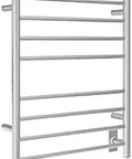 Dual 8 Bar Wall Mount Towel Warmer With Hardwired Or Plug In Setup 120V Brushed Stainless Steel Quick Heat No Fuss Spa Grade Warm Towels