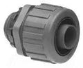 Heavy Duty Straight Nonmetallic Liquid Tight Connector 1 1/4 Inch with smooth PVC seal and die cast zinc locknut.