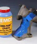 Tough As Nails Pro Grade Blue Silicone Protective Coating For Steel Metal And Ceramic Industrial Anti Corrosion Sealant VOC Compliant Gallon Tank Ready Heavy Duty applied on a steel part with brush.