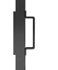 Side view of 30 Inch By 84 Inch Frosted Glass Barn Door With Black Steel Frame And Three Quarter Lite Panels Ships Fully Preassembled