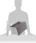 Organize Your Dresser Like A Boss With Heavy Duty Deep Drawer Organizers Collapsible Breathable Canvas Storage Bins Gray Fold Away Closet Shelf, 15-inch gray organizer with compartments.