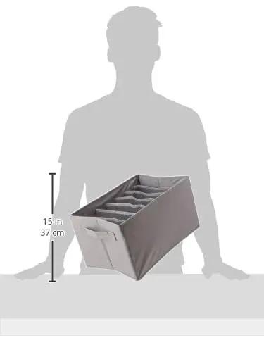 Organize Your Dresser Like A Boss With Heavy Duty Deep Drawer Organizers Collapsible Breathable Canvas Storage Bins Gray Fold Away Closet Shelf, 15-inch gray organizer with compartments.