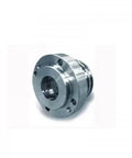 Front view of stainless steel inspection flange with central bore and bolt holes for CMS water jet pump parts