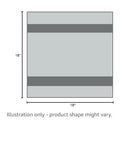 Illustration of Rock Solid Recycled White Terry Cloth Rags 5 Lb Bag Ultra Absorbent Shop Towels, 18x18 inches, with dimensions shown.