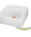 Wall-Mount Bathroom Sink - Lightweight Plastic No-Drill Design for Easy Installat in Small Bathrooms, Rentals, and Shower Areas - Space-Saving Solut! White square sink with drain hose.
