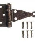 Bronze Finish Dollhouse T Hinges Set 1 12 Scale Metal Miniature Hardware With 24 Nails For Doll House Doors Cabinets And Chests For Realistic Vintage Look And Easy Assembly.