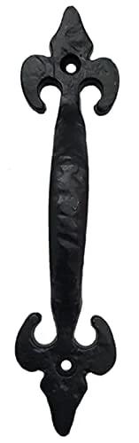 Antique Cast Iron Cabinet Pulls 6.1 Inches Matte Black Two Pack Includes Matching Screws For Vintage Wooden Doors