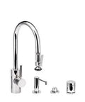 Top Tier Contemporary Pull Down Kitchen Faucet With Ridiculously Smooth Spray Wand And Heavy Duty Four Piece Hardware Kit In Slick Distressed Antique Brass Finish For A Quick Sink Makeover Upgrade That Really Delivers in chrome finish.