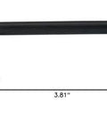 Toulon Collection Matte Black Round Cabinet Pull, 3 Inch Center To Center Traditional Drawer Handle, front view with dimensions.