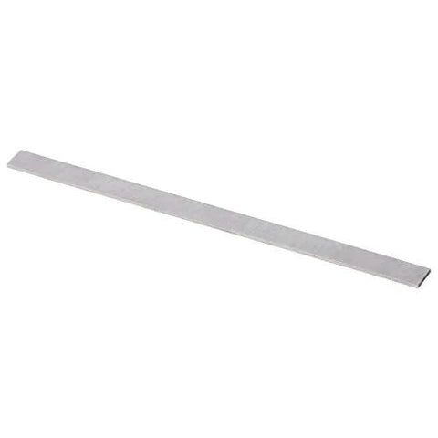 Rectangular lathe turning tool bar, side view, 200 x 12 x 2 mm, metallic gray