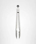 Stainless Steel Utility Tongs 12 Inch with locking mechanism, durable 430 stainless steel for grilling, cooking, and kitchen use.