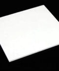 100x100mm White PTFE Sheet for Industrial Use Heavy Duty Nonstick Engineering Plastic Plate on black background