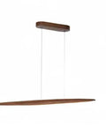 51 Inch Walnut Wood Linear Pendant Light For Kitchen Island And Dining Room Featuring Smooth Modern Lines And Straight Up Gorgeous Illumination To Level Up Your Home Decor Vibes Right Now, side view.