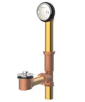 Slick Lift and Turn Bathtub Drain in Brushed Nickel Fits Standard Tubs with robust hardware for easy installation.