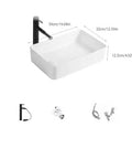 Vessel Sink - Small Countertop Bathroom Wash Basin, Single Basin Design for Home, and, t for Bathrooms and Powder Rooms, dimensions shown.