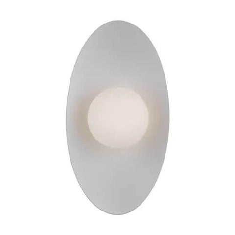 Sleek 13 Inch Led Wall Sconce Featuring Smooth Matte Finish Flexible Vertical Or Horizontal Mount Hassle Free Install Versatile Indoor Fixture Delivering Clean Warm Glow That Nails Your Decor Vision And Drops Instant Cool Vibes On Any Living Space. Oval shaped wall sconce with soft glowing white light.