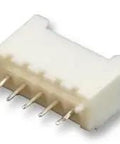 Top Shelf Wire To Board Connector Header Featuring Ten Pins And Two Point Five Millimeter Pitch Shrouded Housing side view showing pin layout.