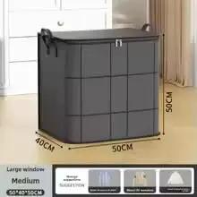 Roomy Large Capacity Moving Storage Bag With Smooth Clip Zipper And Foldable Build Heavy Duty Canvas Tote, 50x40x50cm.