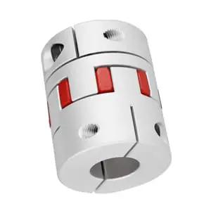 Aviation Aluminum Shaft Coupling with 12.7 to 19mm Bore, 35mm Diameter, 50mm Length, Plum Shaped Top, Wire Clamp, for Heavy Duty Power Transmission.