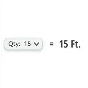 Quantity selection showing 15 units equating to 15 feet of Heavy Duty 6 3 SOOW Flexible Power Cable Cut By The Foot