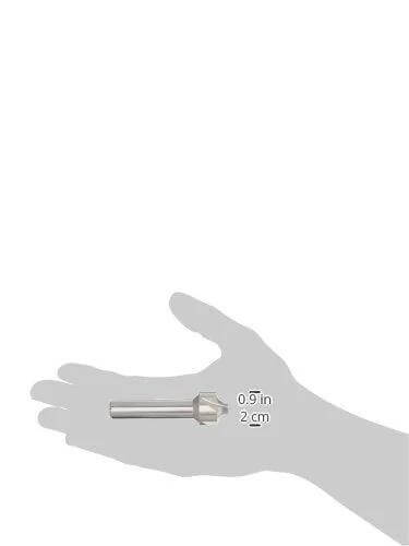 HSS corner rounding end mill, 3/16 in diameter x 1/2 in length of cut, silver tool held in hand