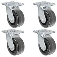 Heavy Duty Swivel Caster Set Of 4 Featuring Phenolic Wheels And Rock Solid Steel Axles Rated For A Massive Two Thousand Eight Hundred Pound Load Capacity Built Tough For Any Job Site.